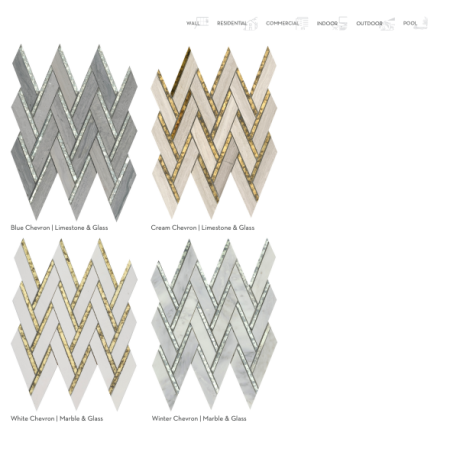 IMPULSE 14X15 CHEVRON HONED MOSAIC.
